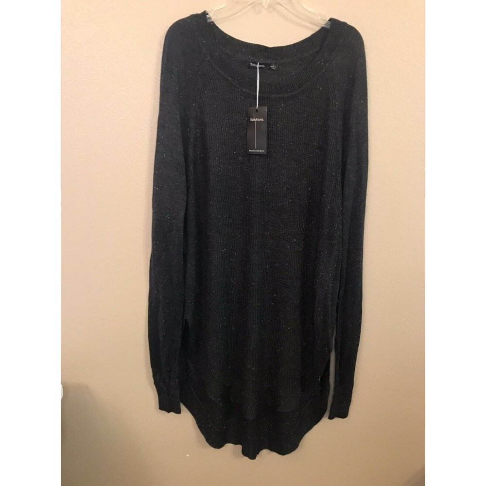 Solutions Women's Black Lightweight Sweater Sz. L